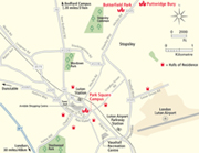 Luton town centre and Luton campus, Park Square map